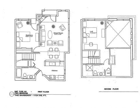 A floor plan of a two-story home with a first and second floor.